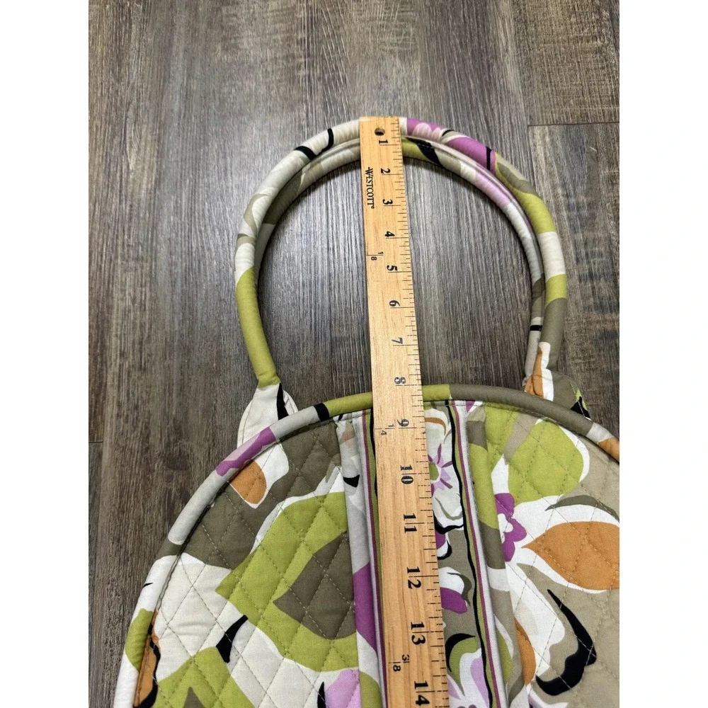 Vera Bradley Quilted Portobello Floral Bag Eloise Kiss Lock Satchel Green Purple
